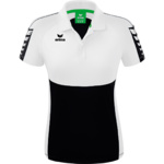 ERIMA SIX WINGS POLO-SHIRT, BLACK-WHITE WOMEN.