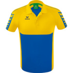 ERIMA SIX WINGS POLO-SHIRT, NEW ROYAL-YELLOW MEN.