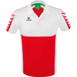 ERIMA SIX WINGS POLO-SHIRT, RED-WHITE MEN.