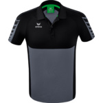 ERIMA SIX WINGS POLO-SHIRT, SLATE GREY-BLACK MEN.