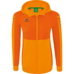 ERIMA SIX WINGS TRAINING JACKET WITH HOOD, NEW ORANGE-ORANGE WOMEN. 