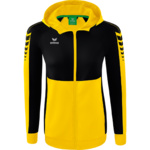 ERIMA SIX WINGS TRAINING JACKET WITH HOOD, YELLOW-BLACK WOMEN. 