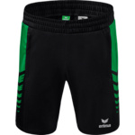 ERIMA SIX WINGS WORKER SHORTS, BLACK-EMERALD KIDS.