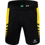 ERIMA SIX WINGS WORKER SHORTS, BLACK-YELLOW KIDS.