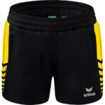 ERIMA SIX WINGS WORKER SHORTS, BLACK-YELLOW WOMEN.