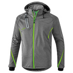 ERIMA SOFTSHELL JACKET FUNCTION, GREY MARL-GREEN GECKO MAN.