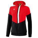 ERIMA SQUAD TRACK TOP JACKET WITH HOOD, RED-BLACK-WHITE WOMEN.