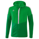 ERIMA SQUAD TRAINING JACKET WITH HOOD, GREEN-EMERALD-PLATE KIDS