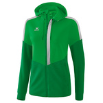 ERIMA SQUAD TRAINING JACKET WITH HOOD, GREEN-EMERALD-PLATE WOMEN.