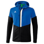 ERIMA SQUAD TRAINING JACKET WITH HOOD, ROYAL-BLACK-WHITE KIDS.