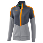 ERIMA SQUAD WORKER JACKET, SLATE GREY-GREY-ORANGE WOMEN.