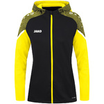 HOODED JACKET JAKO PERFORMANCE, BLACK-SOFT-YELLOW WOMEN.