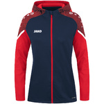 HOODED JACKET JAKO PERFORMANCE, SEABLUE-RED WOMEN.