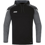 HOODED SWEATER JAKO PERFORMANCE, BLACK-ANTHRA LIGHT KIDS.