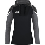 HOODED SWEATER JAKO PERFORMANCE, BLACK-ANTHRA LIGHT WOMEN.