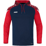 HOODED SWEATER JAKO PERFORMANCE, SEABLUE-RED KIDS.