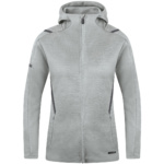 LEISURE JACKET JAKO CHALLENGE WITH HOOD, LIGHT GREY MELANGE-LIGHT ANTHRA WOMEN.