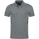 POLO JAKO CHALLENGE, STONE GREY MELANGE-BLACK MEN.