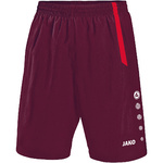 SHORTS JAKO TURIN, DARK MAROON-SPORT RED KIDS.