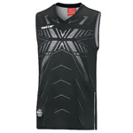 SLEEVELESS TRAININGS-TEE T-SHIRT SALLERX.72, BLACK-GREY-WHITE UNISEX.