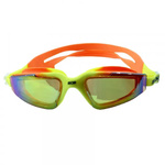 SQUBA ENKI MIRRORED LENS SWIMMING GOGGLES, YELLOW-ORANGE.