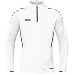 SUDADERA ZIP TOP JAKO CHALLENGE, BLANCA-ANTRACITA HOMBRE.