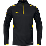 SUDADERA ZIP TOP JAKO CHALLENGE, NEGRA-AMARILLA HOMBRE.