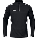 SUDADERA ZIP TOP JAKO CHALLENGE, NEGRA-BLANCA HOMBRE.