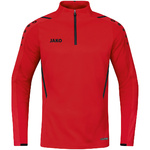 SUDADERA ZIP TOP JAKO CHALLENGE, ROJA-NEGRA NIÑO.