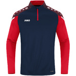 SUDADERA ZIP TOP JAKO PERFORMANCE, MARINO-ROJA HOMBRE.