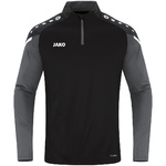 SUDADERA ZIP TOP JAKO PERFORMANCE, NEGRA-ANTRACITA NIÑO.