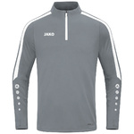 SUDADERA ZIP TOP JAKO POWER, GRIS PIEDRA-BLANCA NIÑO.