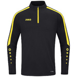 SUDADERA ZIP TOP JAKO POWER, NEGRA-AMARILLA NIÑO.