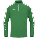 SUDADERA ZIP TOP JAKO POWER, VERDE-BLANCA NIÑO.