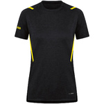 T-SHIRT JAKO CHALLENGE, BLACK MELANGE-CITRO WOMEN.