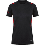 T-SHIRT JAKO CHALLENGE, NEGRA MELANGE-ROJA WOMEN.