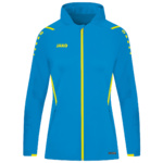 TRAINING JACKET JAKO CHALLENGE WITH HOOD, JAKO BLUE-NEON YELLOW WOMEN.