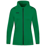 TRAINING JACKET JAKO CHALLENGE WITH HOOD, SPORT GREEN-BLACK WOMEN.