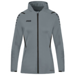 TRAINING JACKET JAKO CHALLENGE WITH HOOD, STONE GREY-BLACK WOMEN.